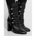 Neue Ankunfts-klassische schwarze Frauen-Stiefel mit seitlichem Reißverschluss (HS17-076)